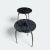 Revelation Modern Black Marble and Forged Gold Metal Wishbone Round Side Tables- A Pair For Sale In Charlotte - Image 6 of 11