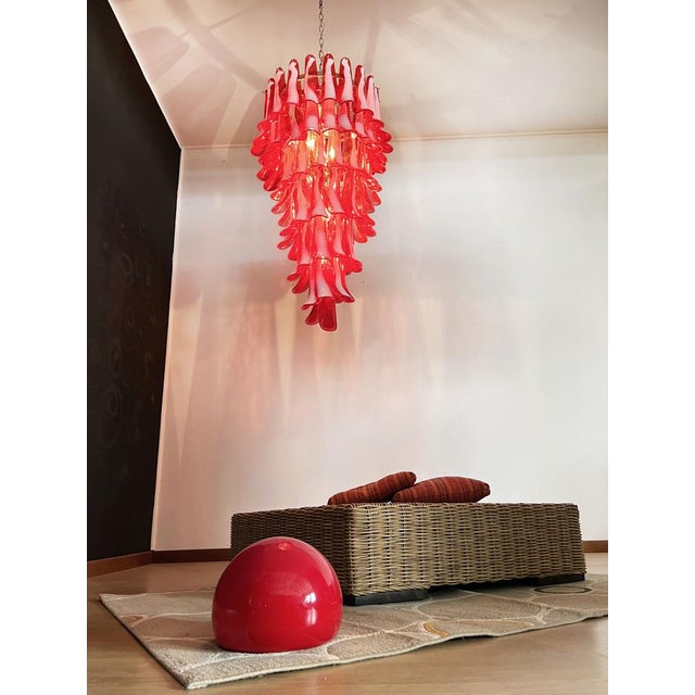 1990s Large Italian Murano Glass Spiral Chandelier, 1990s For Sale - Image 5 of 18