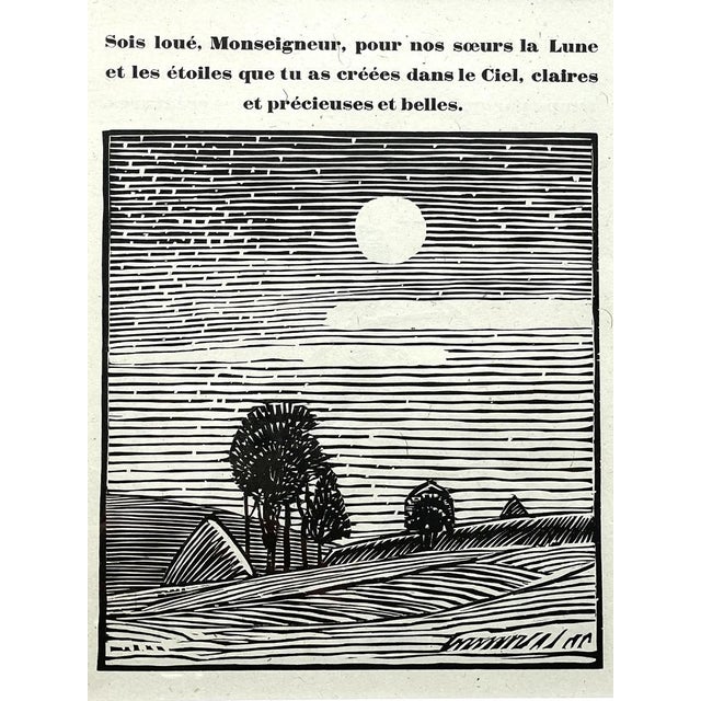 Harvest Series: Nocturne, Woodcut, 1920s-1930s, Framed For Sale - Image 3 of 6