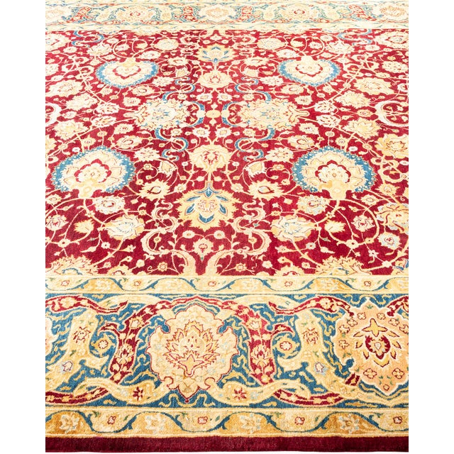 Traditional Mogul, One-of-a-Kind Hand-Knotted Area Rug in Red, 8' 1" x 10' 5" For Sale - Image 3 of 7