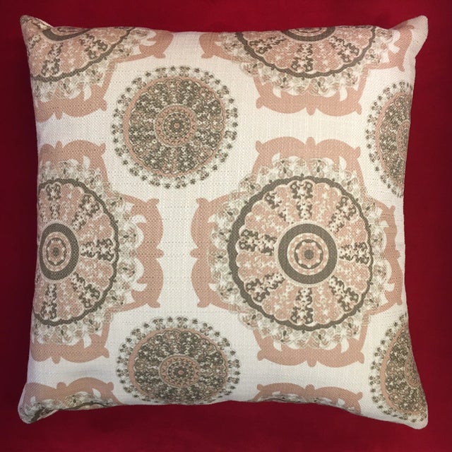 Printed Woven Pillow With New Insert For Sale - Image 10 of 10