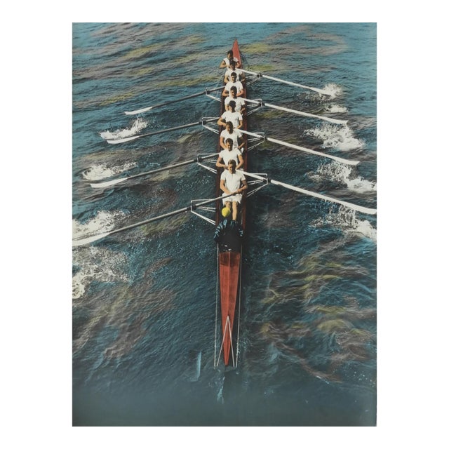 Early 20th Century Eight Man Scull Rowing Team Colortone Photograph For Sale