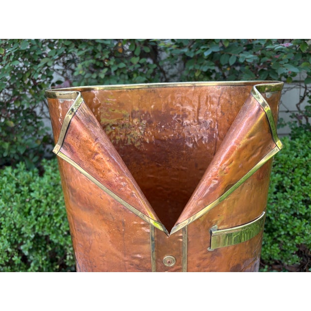 Mid-Century Modern 1960s Italian Modern Mixed Metals Umbrella Stand For Sale - Image 3 of 13