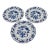 1950's Danube Blue Onion Blue & White Dessert Plate Set Ribbon Hallmark Logo - 3pcs For Sale