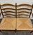 Farmhouse Vintage Country French Double Seat Ladder Back Rush Seat Bench Loveseat Settee For Sale - Image 3 of 16