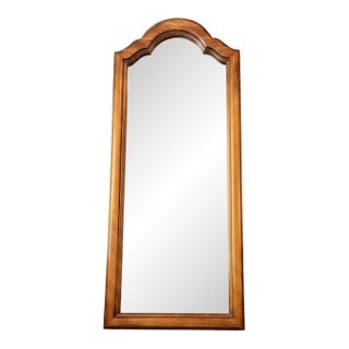 Vintage French Provincial Tall Wall Mirror-Arched Wood Frame-Country-Large-Decor For Sale