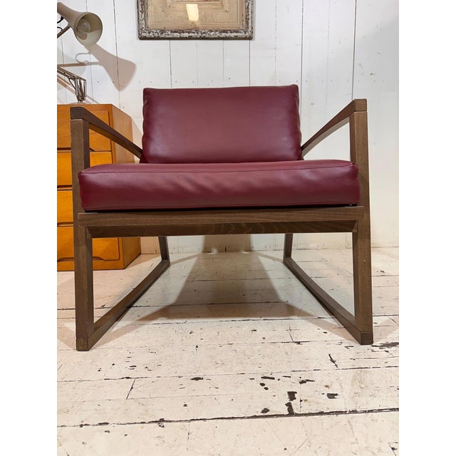 Lounge Chair in Dark Red Leather by Andy Thornton, England, 1980s For Sale - Image 11 of 13