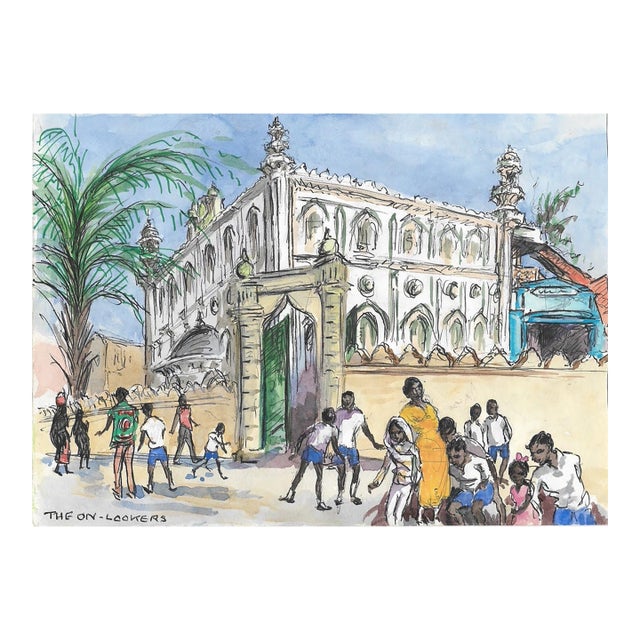 1950s Ivy Attwell Tanzania Double Sided Watercolor For Sale