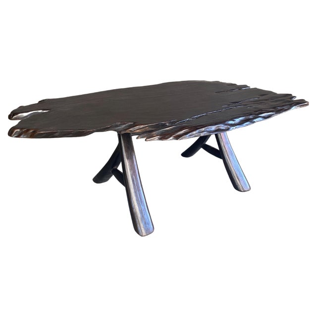 Brown Andrianna Shamaris Live Edge Ebonized Coffee Table For Sale - Image 8 of 18