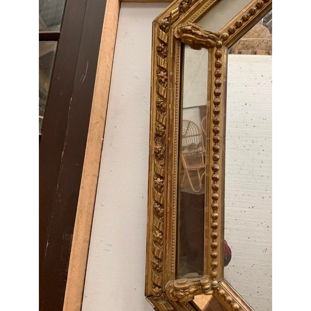 Napoleon III Mirror with Wooden and Gilded Stucco Frame, 19th Century For Sale - Image 10 of 14
