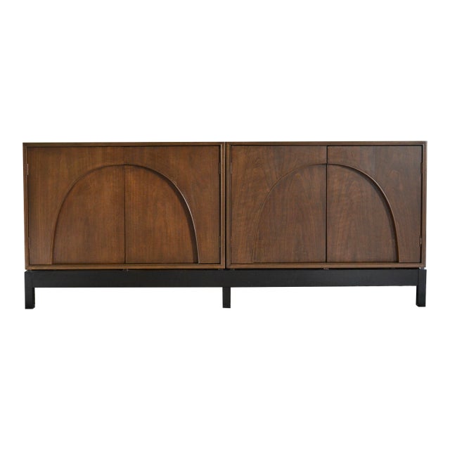Mid Century Credenza With Arch Door Detail For Sale
