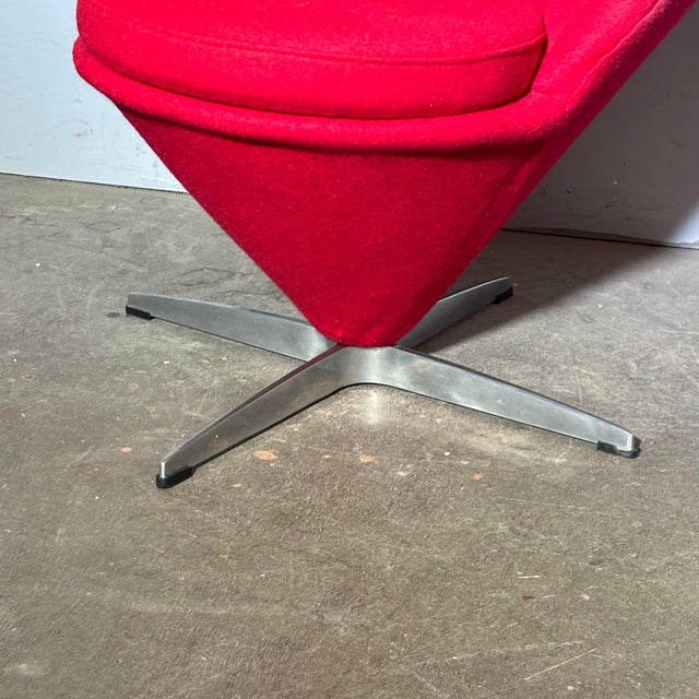 Verner Panton Heart Cone armchair, red, 1970s. A design icon. Metal frame with red fabric upholstery. Original design from...