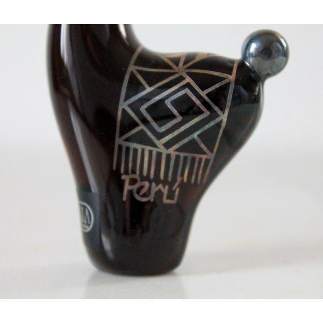 Mid 20th Century Vintage Copabella Peruvian Art Glass Llama Paperweight / 990 Silver Overlay For Sale - Image 5 of 10