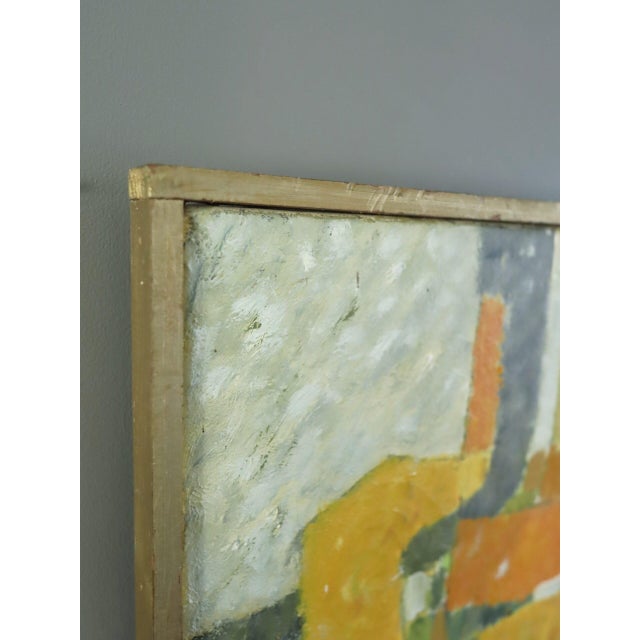 1970 Modernist 'Sunlit Forms' Vintage Swedish Original Abstract Geometric Oil Painting, Framed For Sale - Image 6 of 14