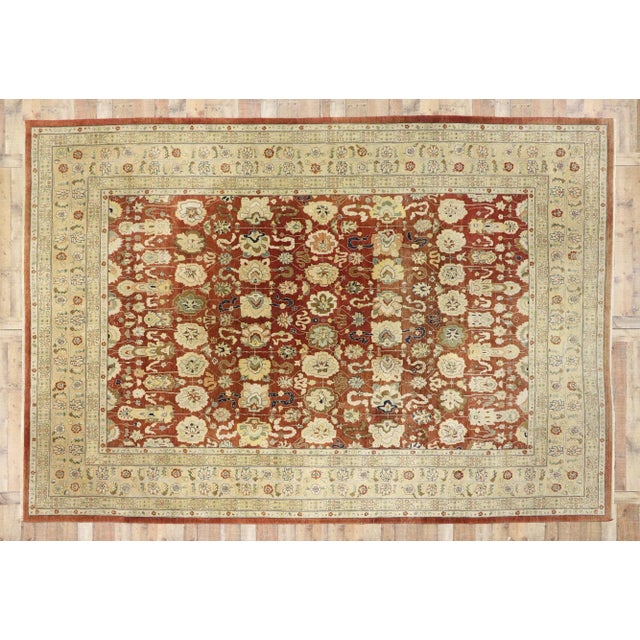 Terra Cotta Vintage Pakistani Rug, 09'11 X 14'04 For Sale - Image 8 of 9