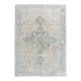 Vintage Persian Subdued Colors Heriz Rug. 8'10 X 12'4 For Sale