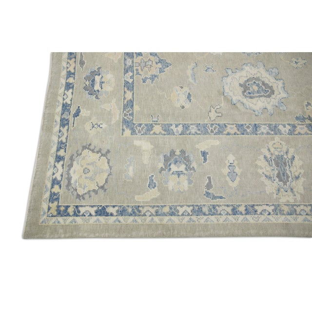 Modern Turkish Oushak Rug 9'2" x 11'6" For Sale - Image 4 of 7