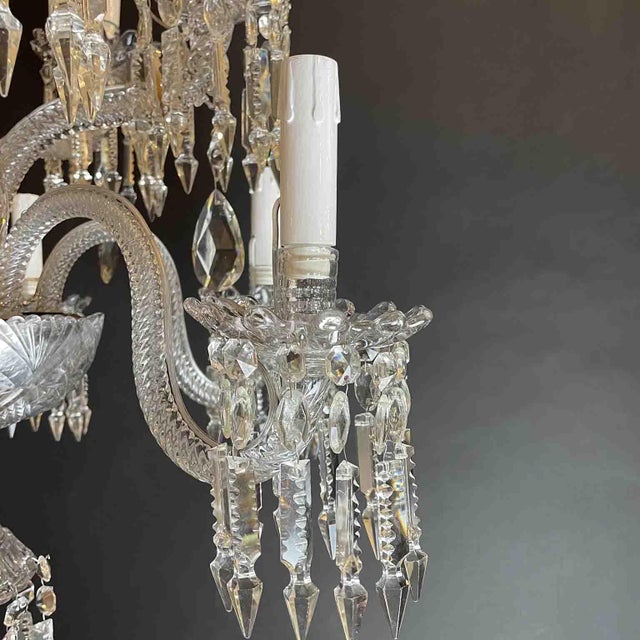 19th Century Bohemian Twelve-Light Crystal Chandelier, Italy For Sale - Image 12 of 18