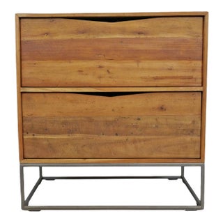 Salvaged Teak Modern Bedside Table / Nightstand For Sale