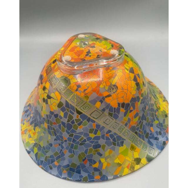 Multicolor Mosaic Art Glass Pedestal Bowl For Sale - Image 4 of 5