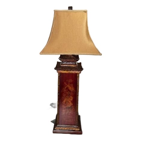 Asian Wildwood Table Lamp For Sale