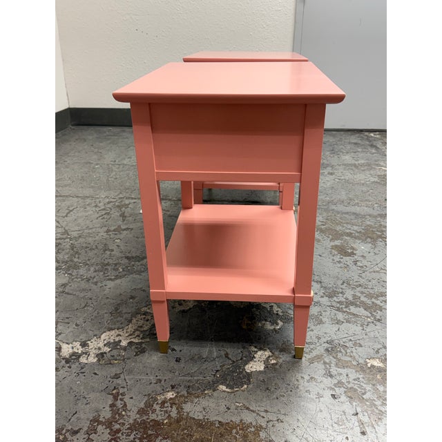 Late 20th Century Firebird Furniture Vintage Regency Style Pink Nightstands, Pair For Sale - Image 5 of 12