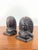 Vintage Native American Pair of Bookends made of heavy cast iron metal copper wash Indian chief with feather headdress...