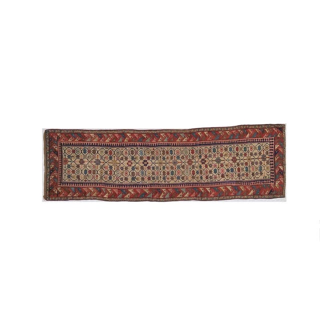 Textile 1900's Antique Persian Bakhshaish Runner, 3'7" X 12'2" For Sale - Image 7 of 7