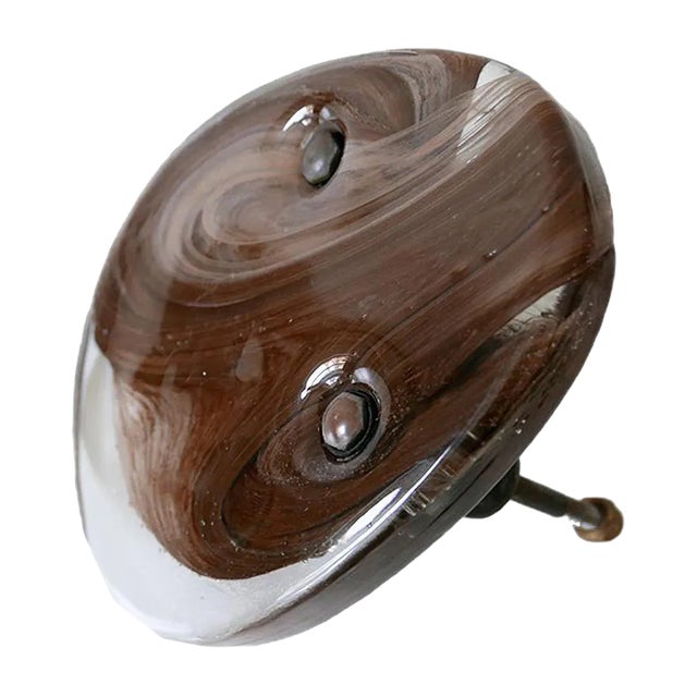 Mid-Century Italian Modern Marbled Glass Push & Pull Door Handle, 1960s For Sale