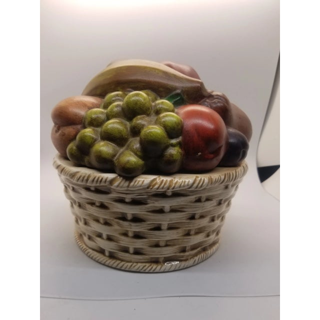 Off-white 1969 Vintage Handcrafted Bacchanal Ceramic Basket For Sale - Image 8 of 8