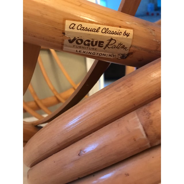 Vogue Rattan Bamboo Papasan Swivel Chairs a Pair Chairish