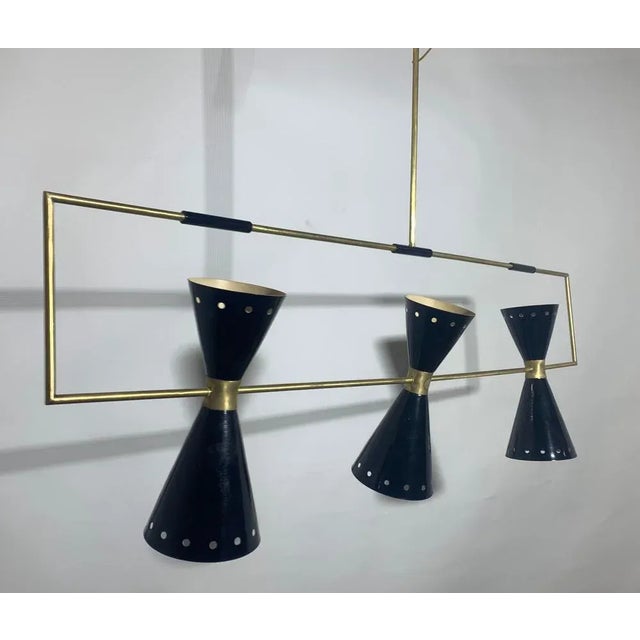 Black Mid-Century Ceiling Lamp, 1950s For Sale - Image 8 of 11