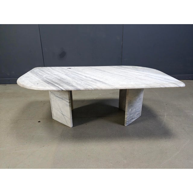 Stone Vintage White Marble Coffee Table, 1970s For Sale - Image 7 of 13
