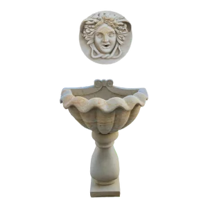 Italian Style Hand-Carved Gorgon Head Wall Fountain Made by Contemporary Sculptor Andrea Distefano