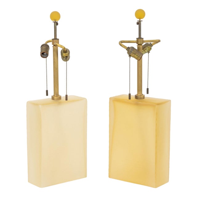 Pair of John Hutton for Donghia Increspato Murano Glass Lamps For Sale