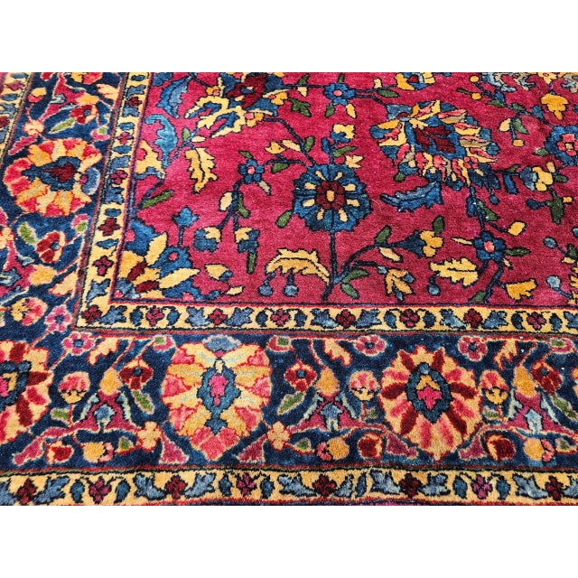 Persian Antique Persian 'Manchester' Kashan Gallery Rug, Wool, Allover Floral Design For Sale - Image 3 of 12