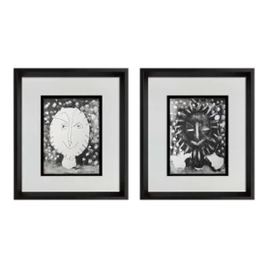 2 Original Pablo Picasso Lithograph Ltd Ed (2pc Set) W/Ref. C55 W/Coa & Frame
