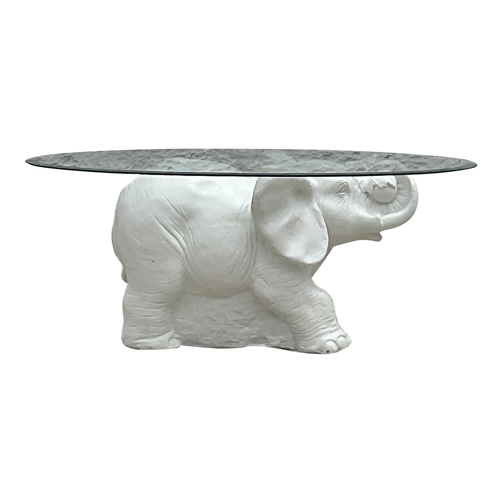 Vintage White Elephant Side Table Chairish