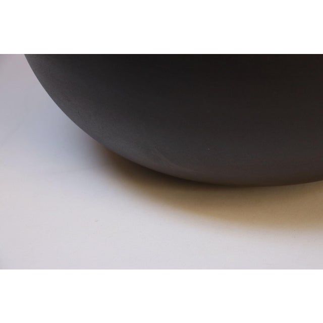 Vintage Italian Oversized Ceramic Vase With Blue and Yellow Glazed Banding For Sale - Image 11 of 12