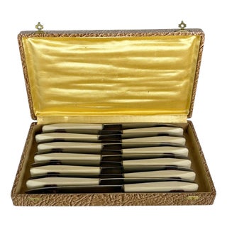 Bakelite Knives, France, 1970s, Set of 12 For Sale