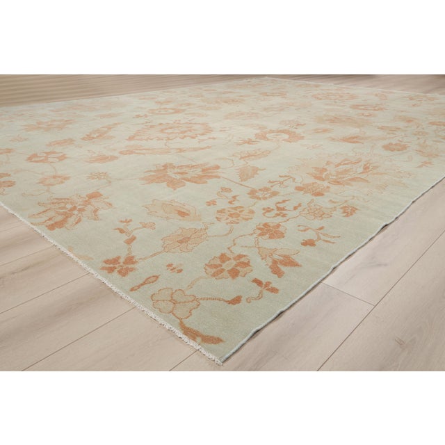 Beige Modern Turkish Oushak Rug, 11'03 X 15'03. For Sale - Image 8 of 10