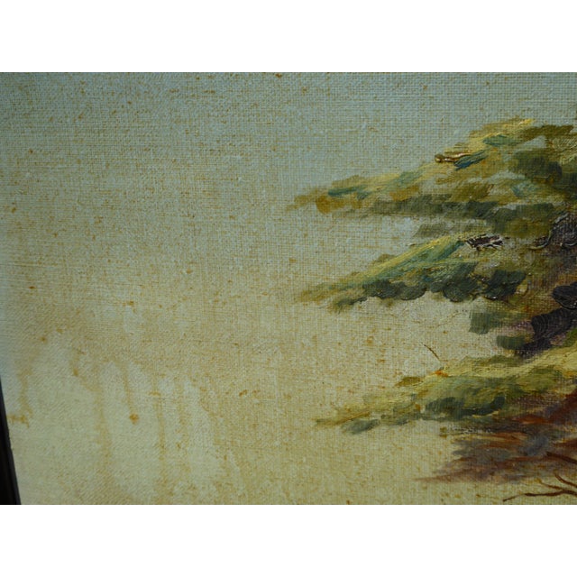 Vintage Oil on Canvas Picture Painting of Trees Signed by Grace Snow For Sale - Image 10 of 13