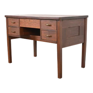 Signed Gustav Stickley Antique Mission Oak Arts & Crafts Desk, Circa 1900