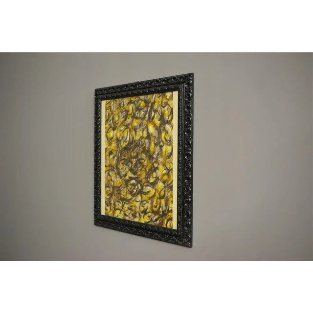 Abstract picture with wooden frame