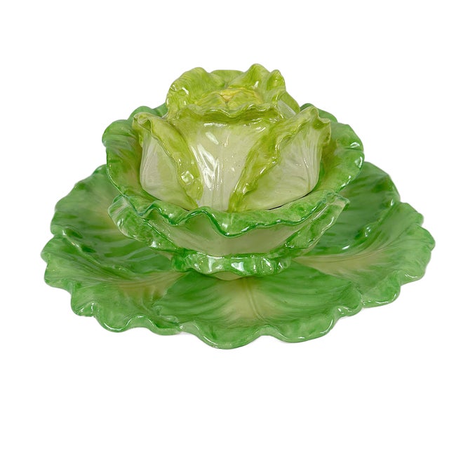 Vintage Mottahedeh Italian Cabbage Ware Small Tureen For Sale In Houston - Image 6 of 6