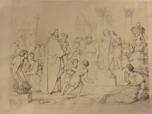 After G. Scharf and E. Webb, Non Angli sed Angeli, Original Lithograph, 1846