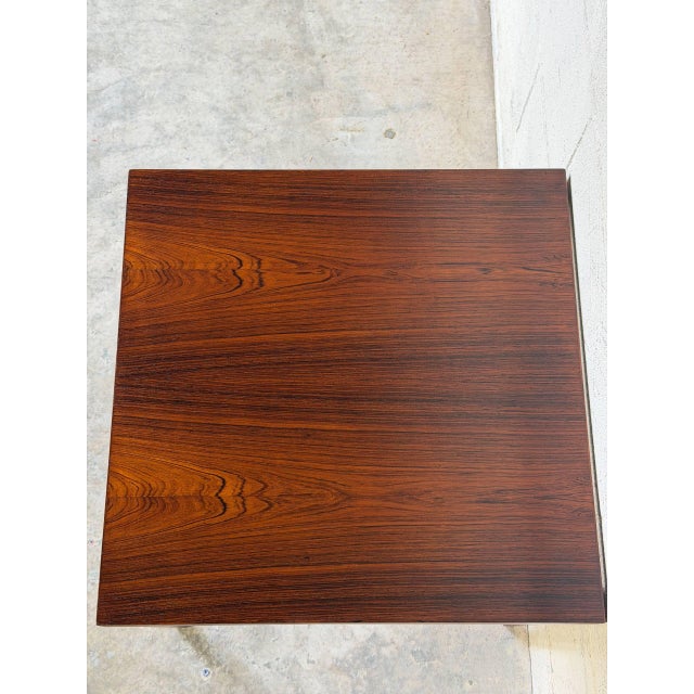 Minimalist Rosewood Square Side Table With Tapered Legs Vintage Mid-Century Modern 1960s For Sale In Los Angeles - Image 6 of 10