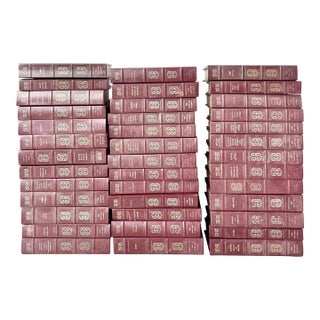 1980s Vintage 39-Book Set the Harvard Classics, Burgundy Leather & Gold Gilding For Sale