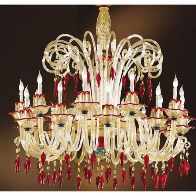 Vintage Italian Chandelier in Murano Glass by Simoeng, 1970s For Sale - Image 11 of 13