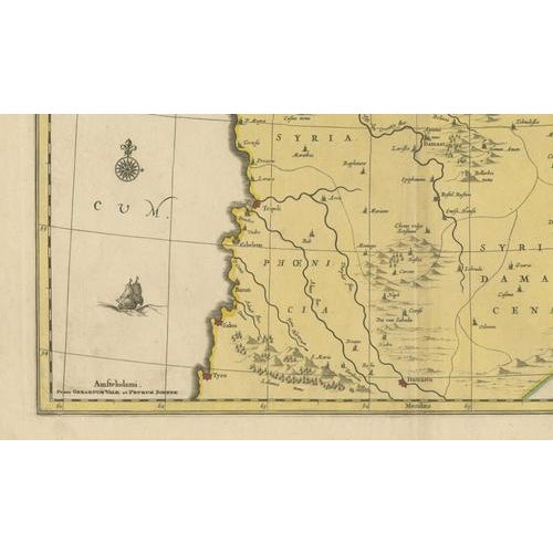 Hand-Colored Engraved Map of Syria from Valk & Schenk, Amsterdam, 1700 For Sale - Image 5 of 11
